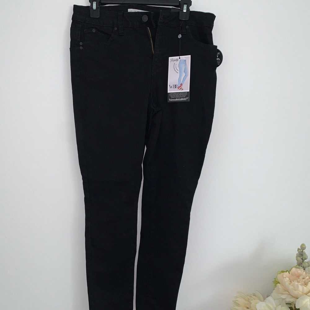 Wanna betta butt black jeans size 14 mid rise skinny